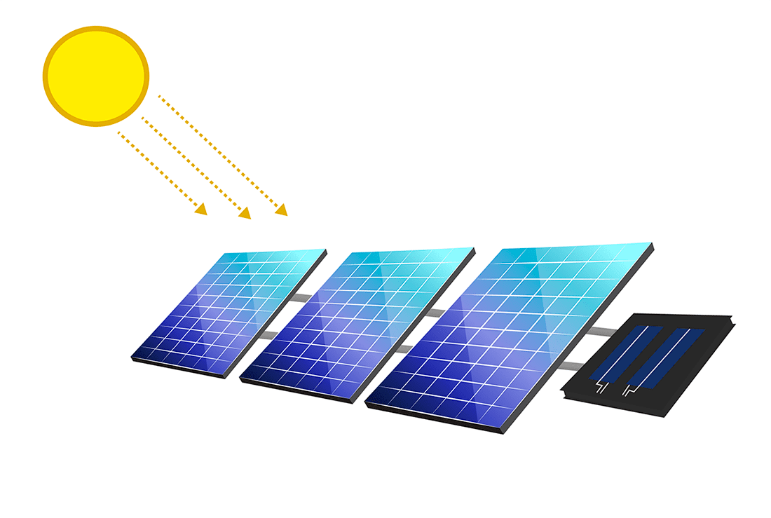 Diagram of a solar power plant with Datasol sensor