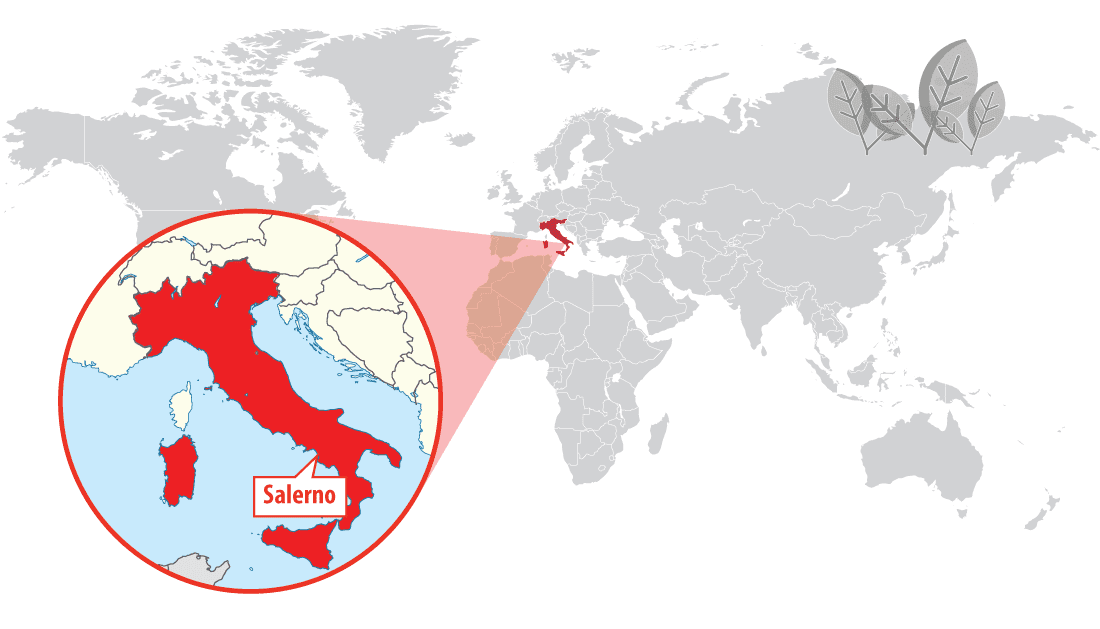 Location of Salerno (Italy)