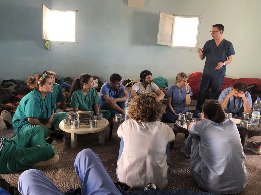 El equipo médico en un momento de descanso